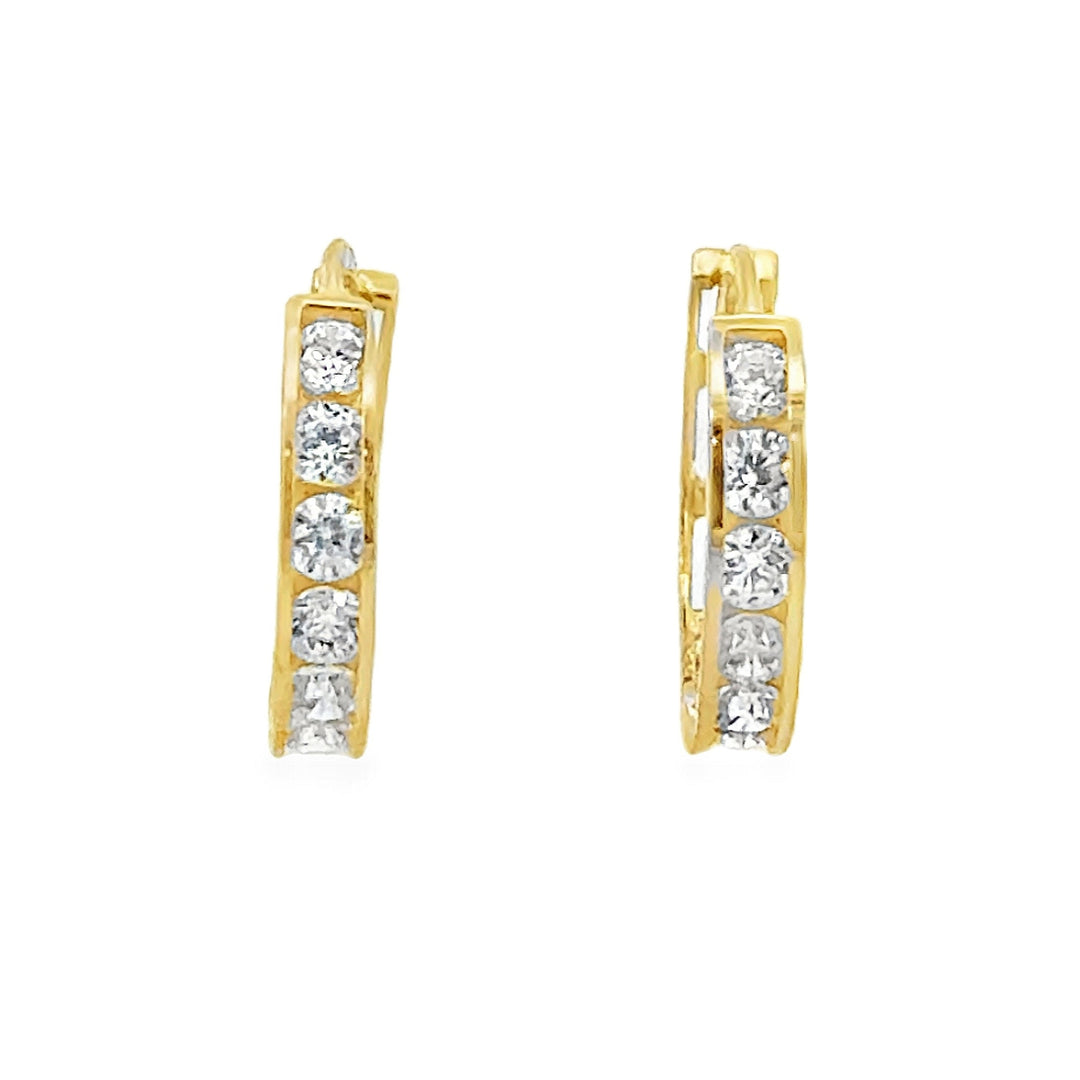 14K Princess Cut Mini Huggies (Kids)