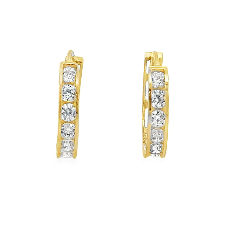 14K Princess Cut Mini Huggies (Kids)