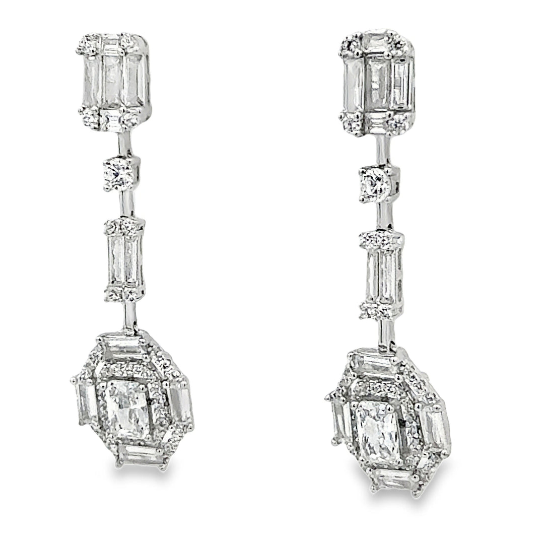 Elegant Baguette Drop Earrings