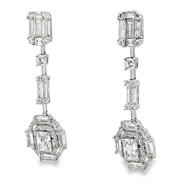 Elegant Baguette Drop Earrings