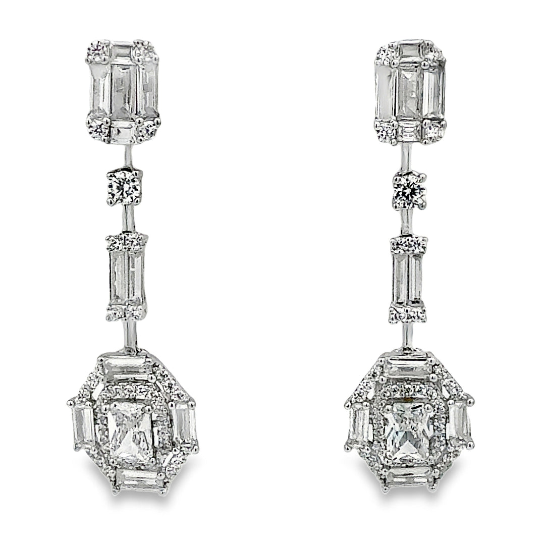 Elegant Baguette Drop Earrings