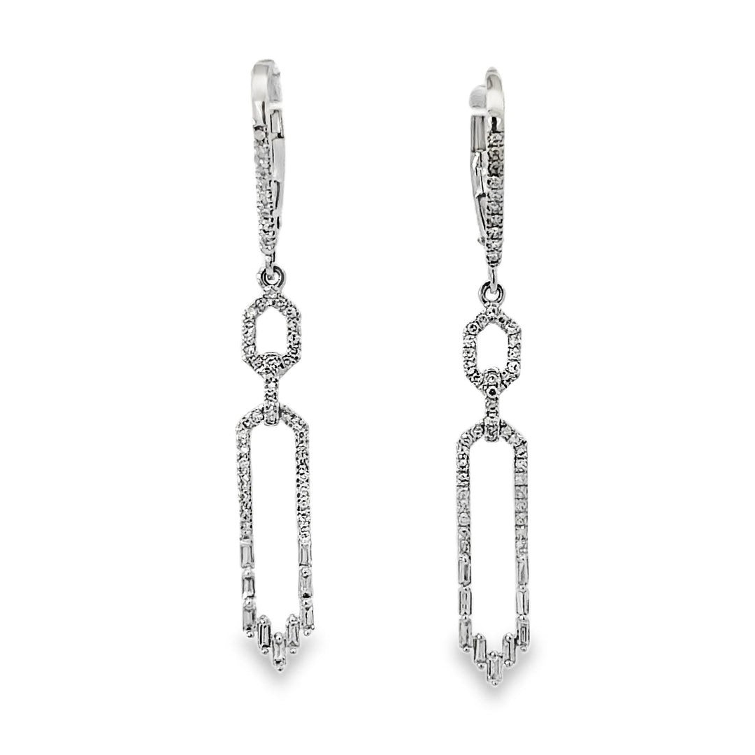Diamond Paper Clip Earrings