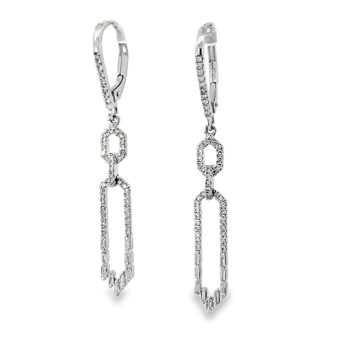 Diamond Paper Clip Earrings