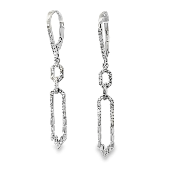 Diamond Paper Clip Earrings