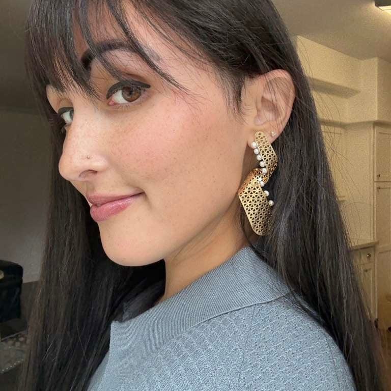 Wave & Pearl Drop Statement Earrings