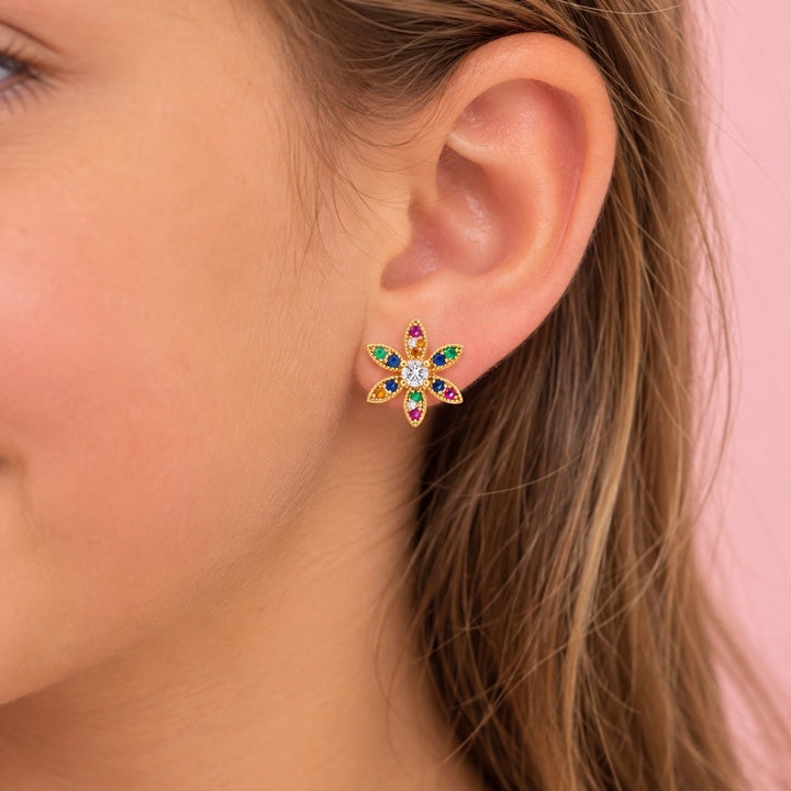 Rainbow Daisy Earrings