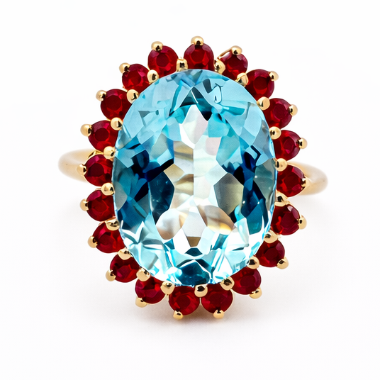 14k Topaz & Ruby Gemstone Ring – picntell