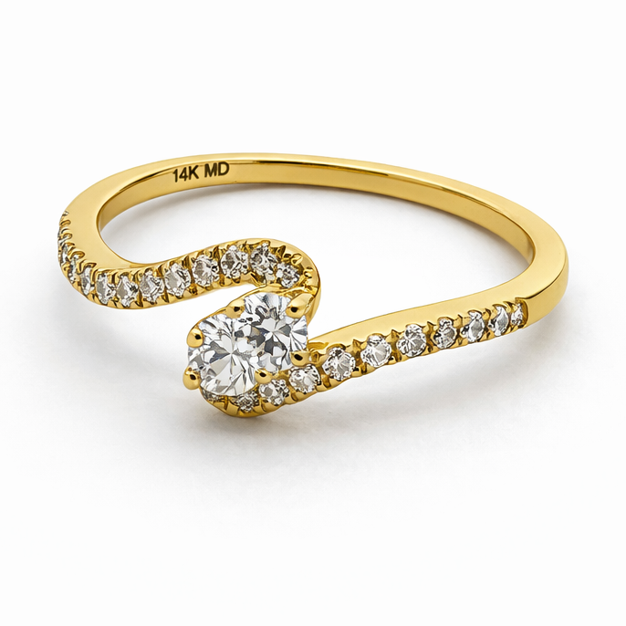 Curved Diamond Ring