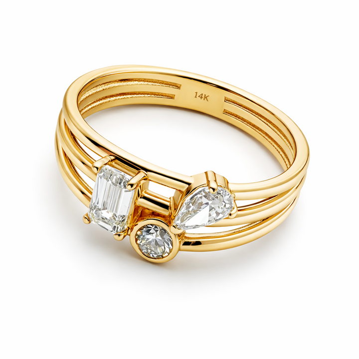 Multi Row Lab Diamond Ring