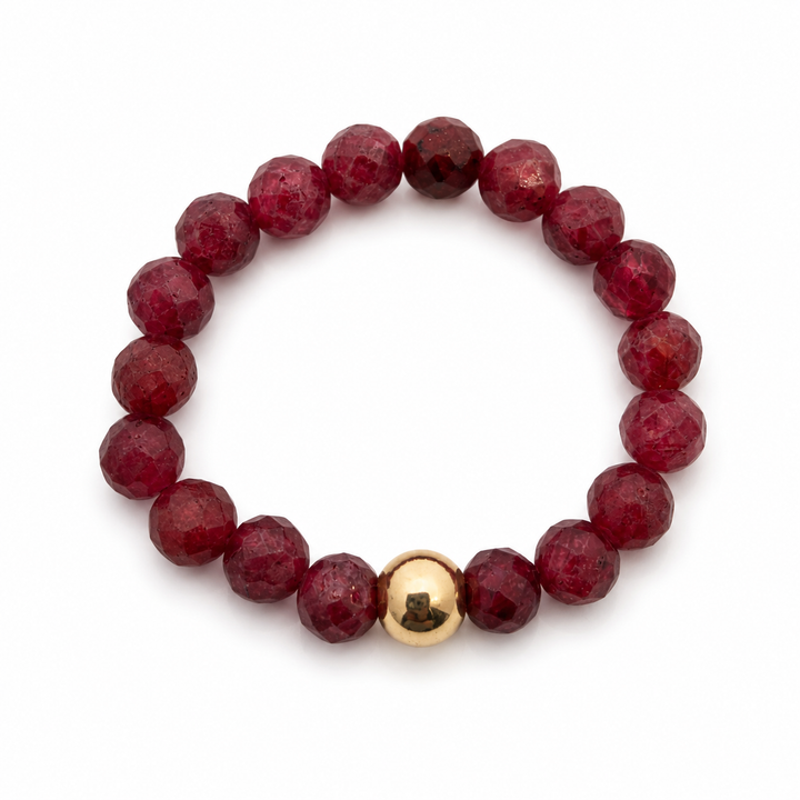 14k Ruby Bead Stretch Ring