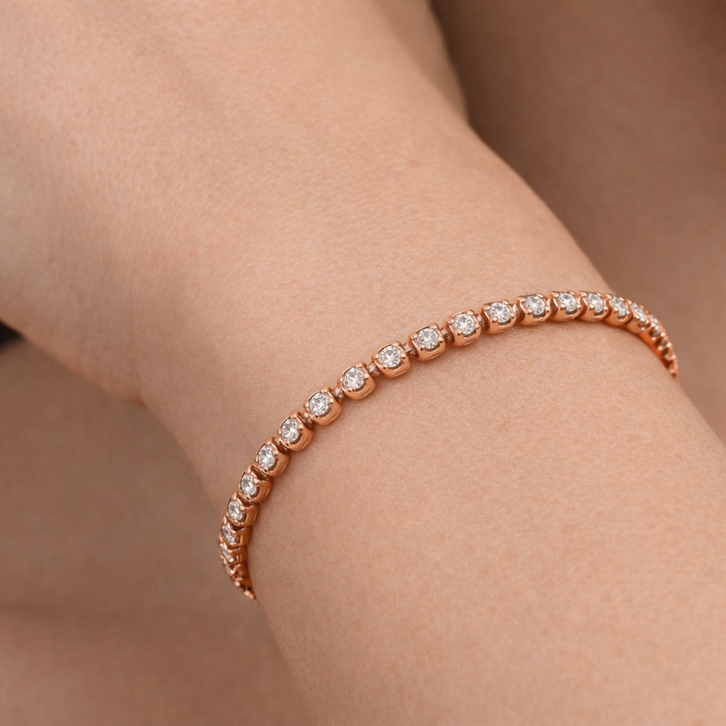 Rose-Gold Tennis Bracelet