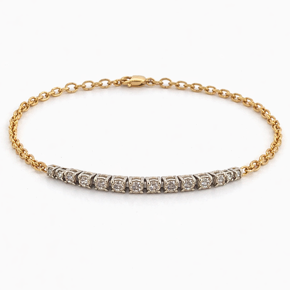 14K Diamond Bar Bracelet