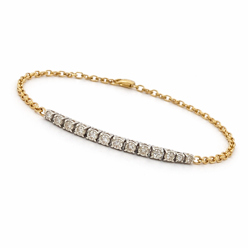 14K Diamond Bar Bracelet
