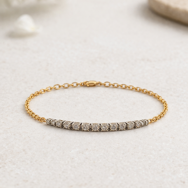 14K Diamond Bar Bracelet