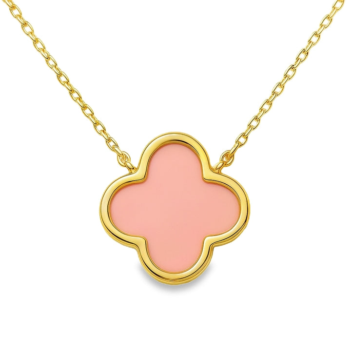 14K Gold Medium Clover Necklace