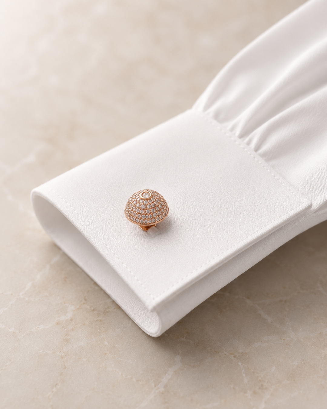 Rounded Ball Cufflinks With Swarovski Crystals