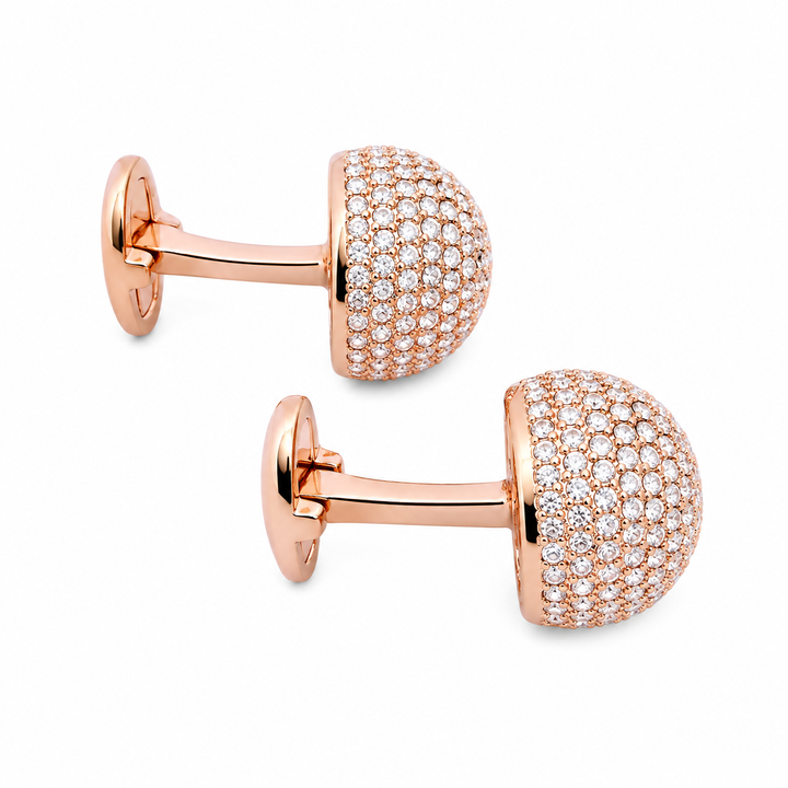 Rounded Ball Cufflinks With Swarovski Crystals