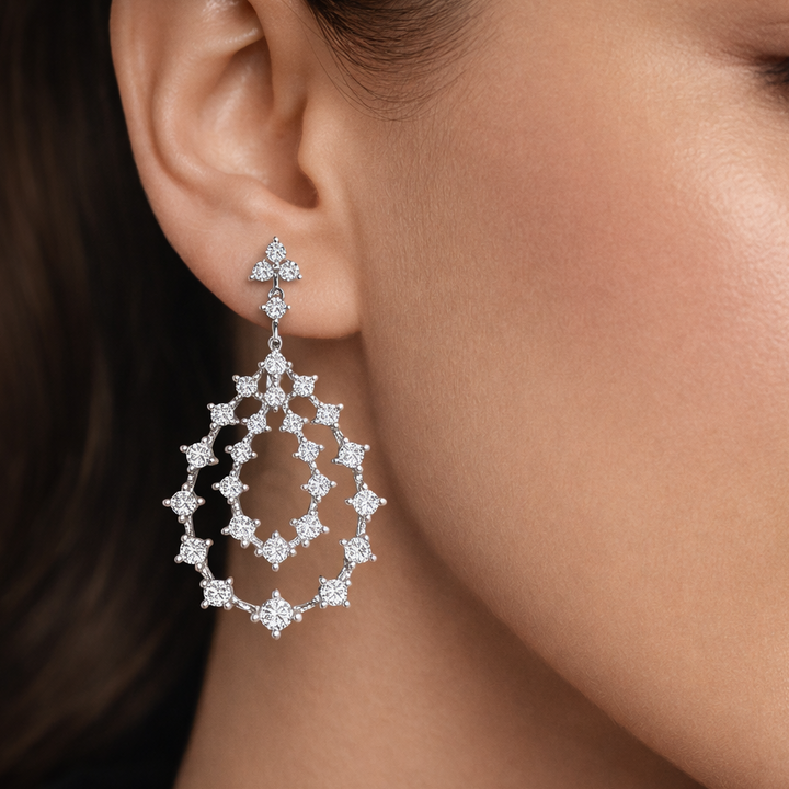 Double Open Teardrop Earrings