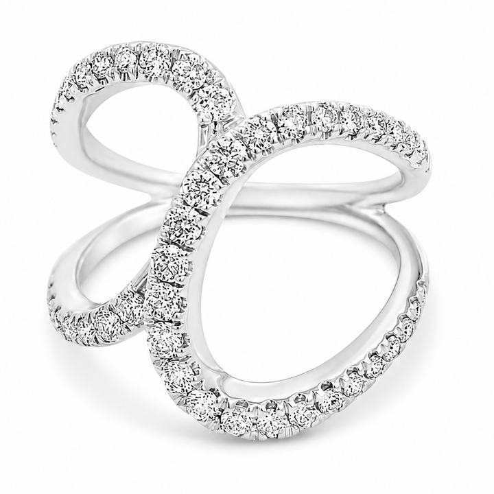 14K Double Loop Diamond Ring