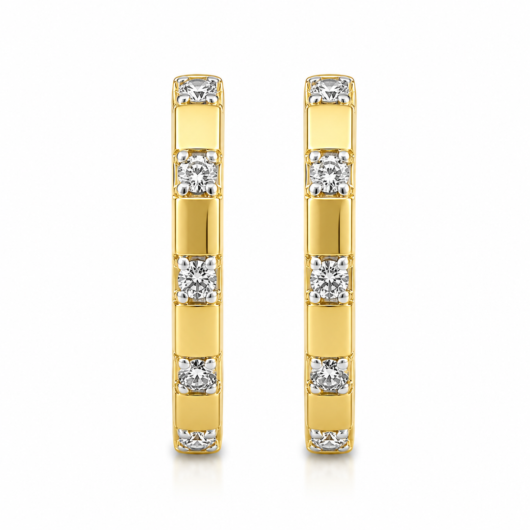14k Gold Dainty Diamond Huggie