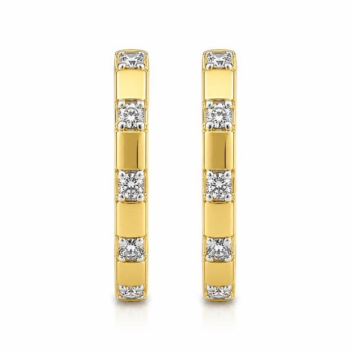 14k Gold Dainty Diamond Huggie