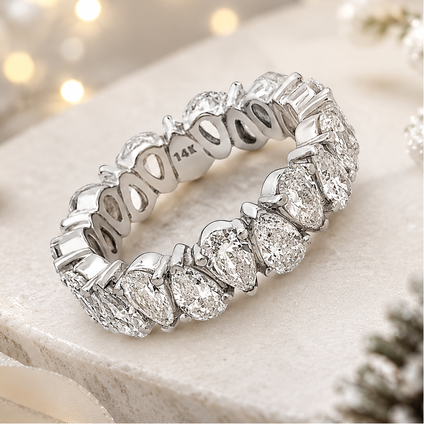 Lab Grown Pear Shaped Eternity Band