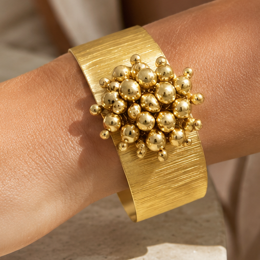Cuff With Gold Ball Detail