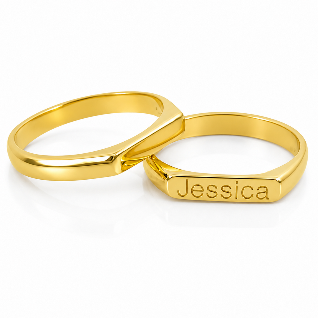 14K Elongated Signet Ring