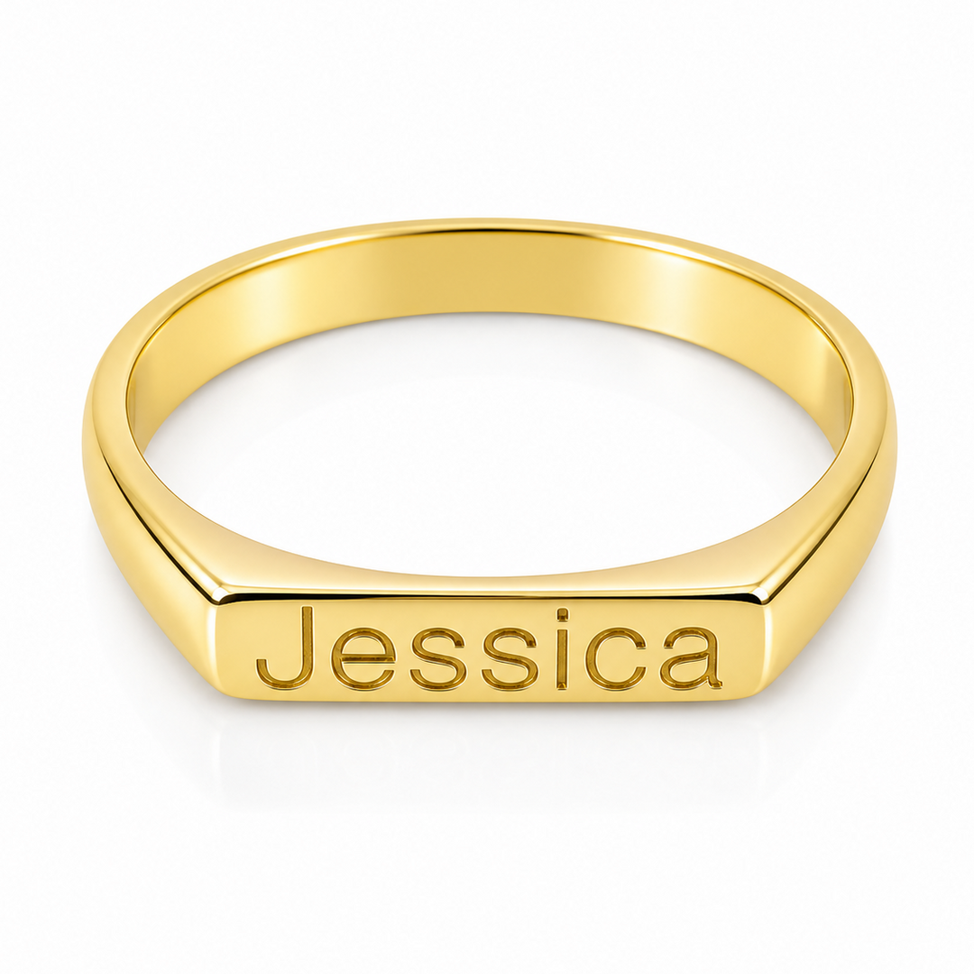 14K Elongated Signet Ring