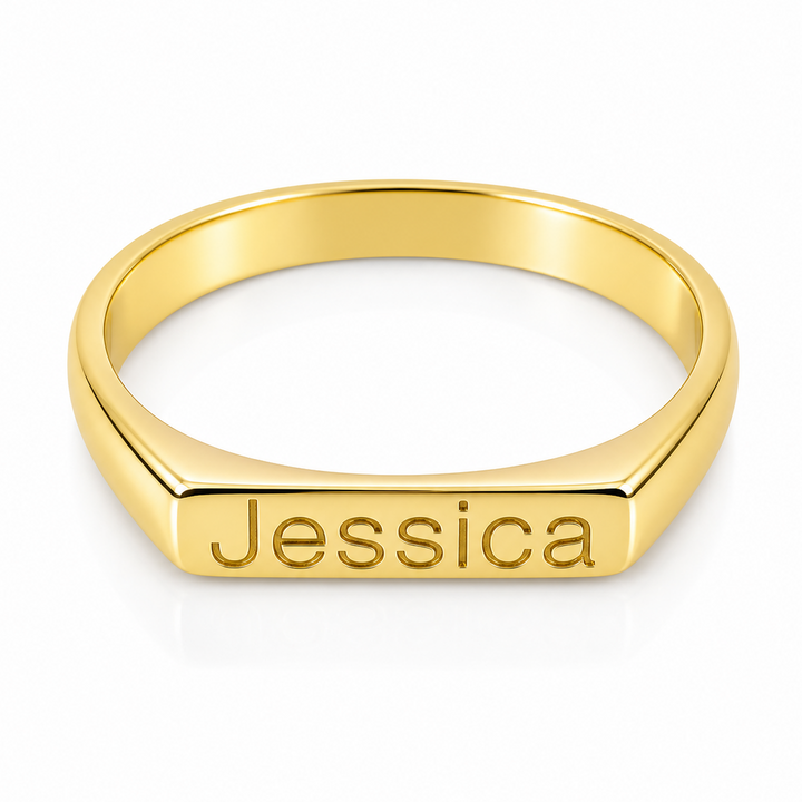 14K Elongated Signet Ring