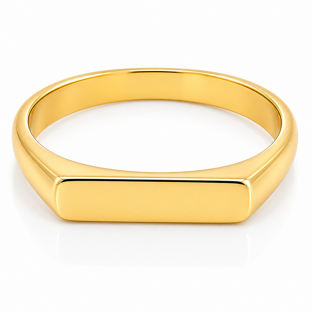 14K Elongated Signet Ring