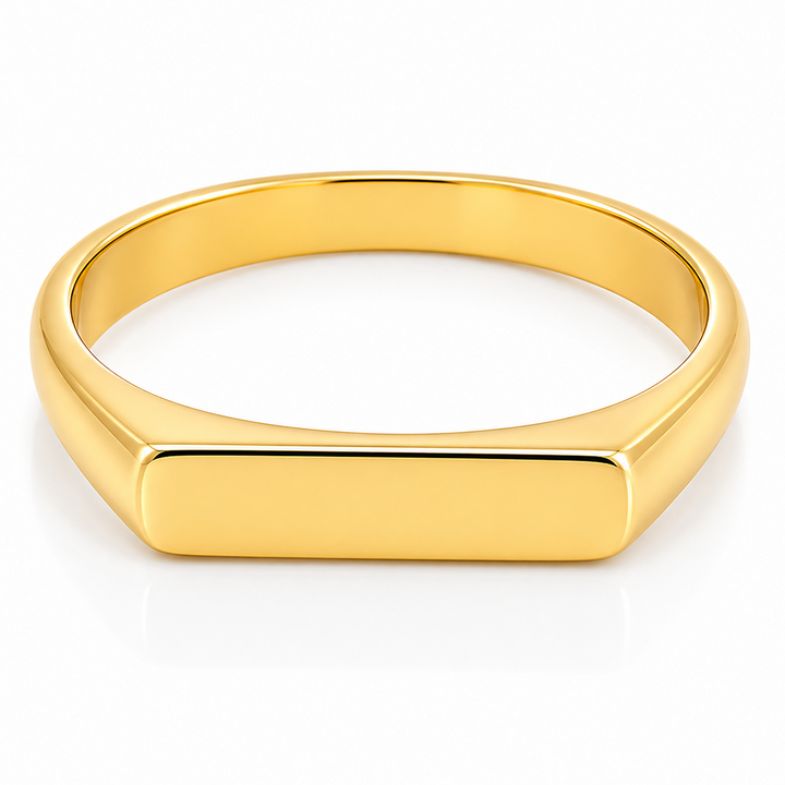 14K Elongated Signet Ring