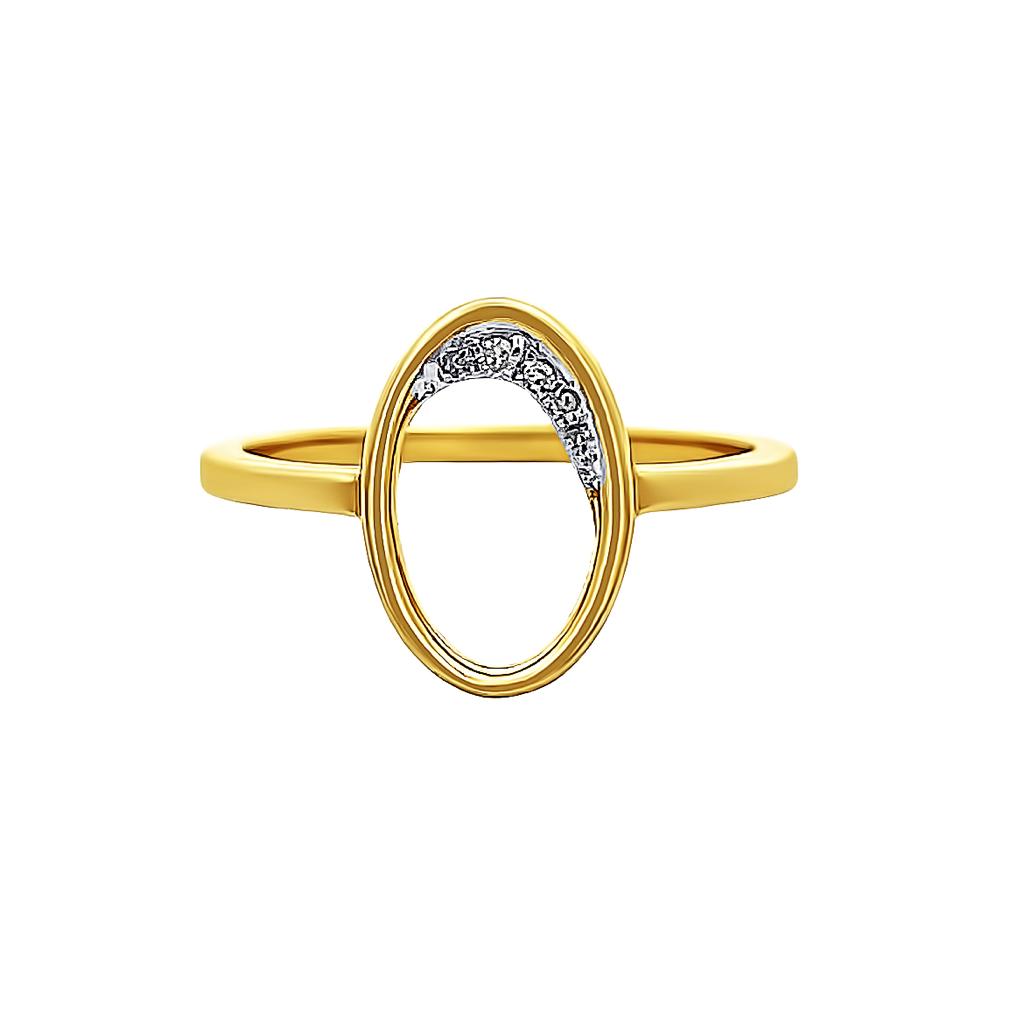 14K Gold Oval Diamond Ring
