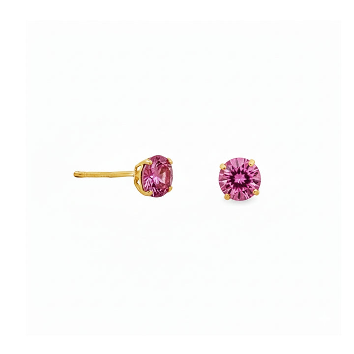 Mini CZ Studs in Pink & Purple