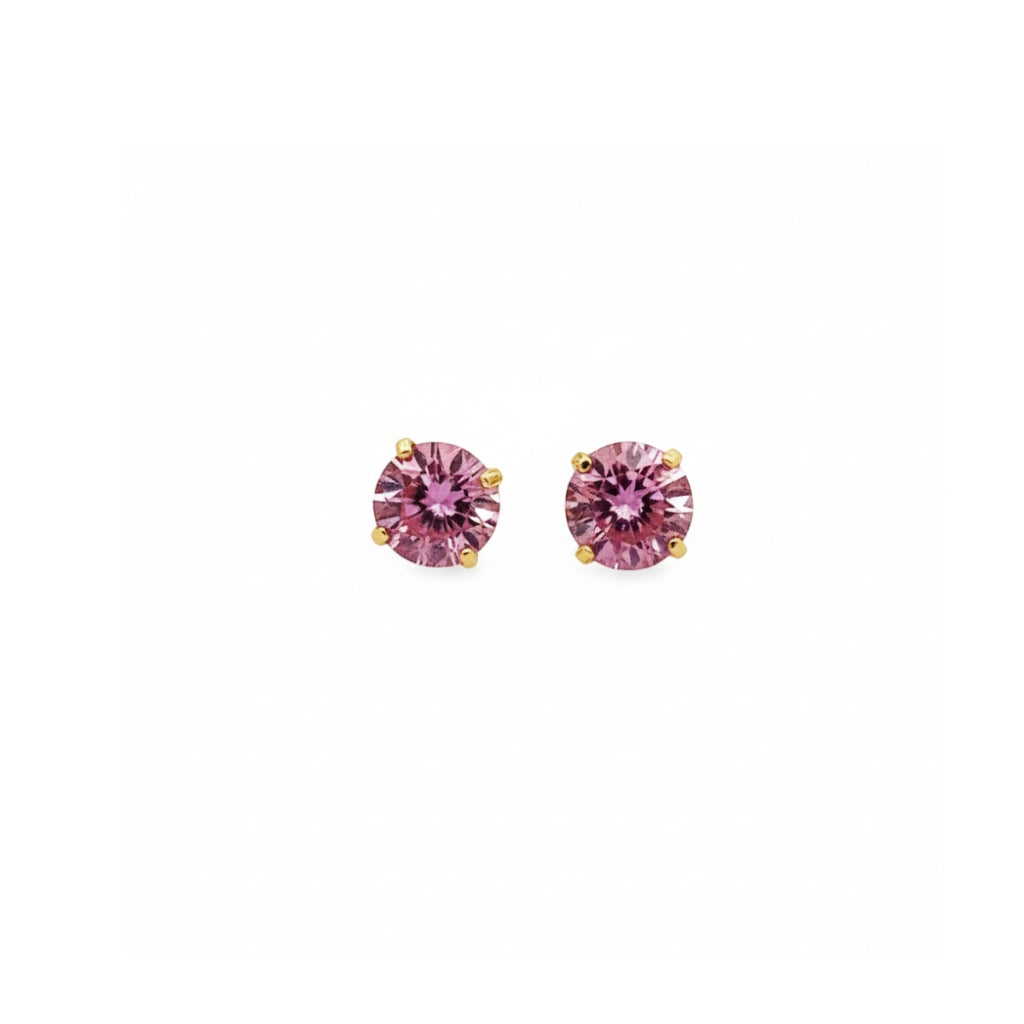 Mini CZ Studs in Pink & Purple