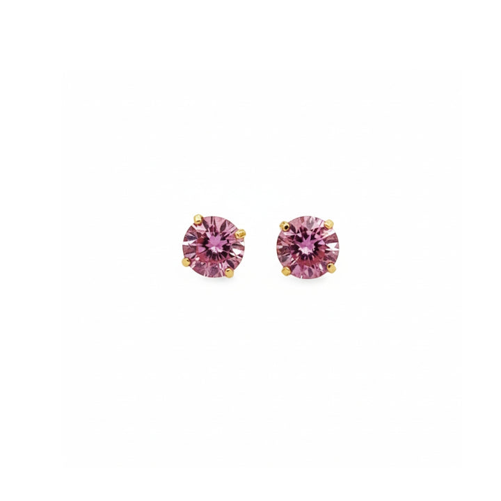Mini CZ Studs in Pink & Purple