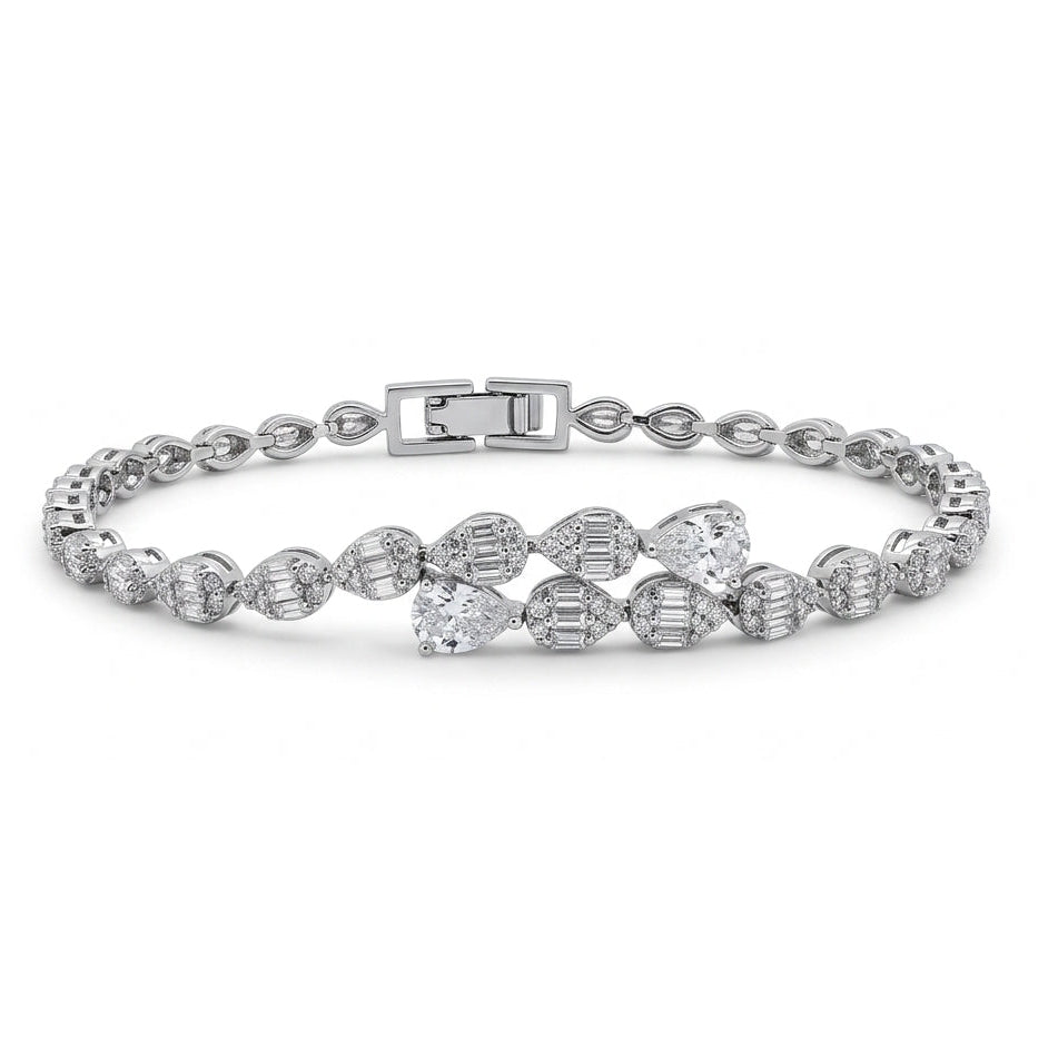 Graduated Pear shaped Tennis Bracelet