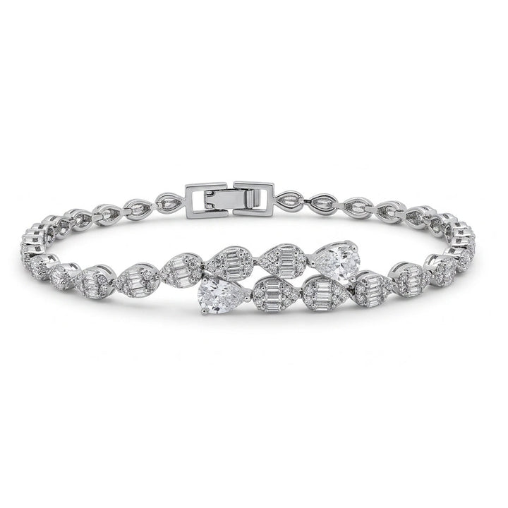Graduated Pear shaped Tennis Bracelet