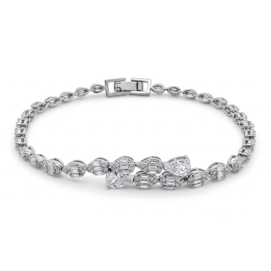 Graduated Pear shaped Tennis Bracelet