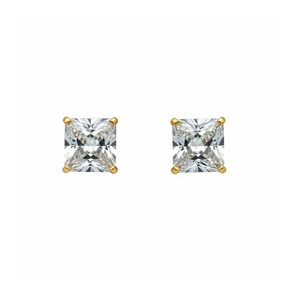 14K Square Studs
