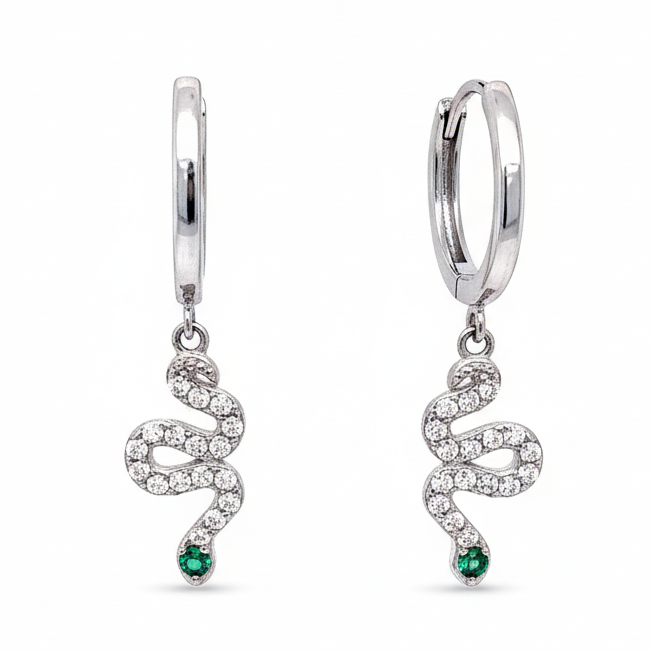Sparkling Snake Drop Hoops