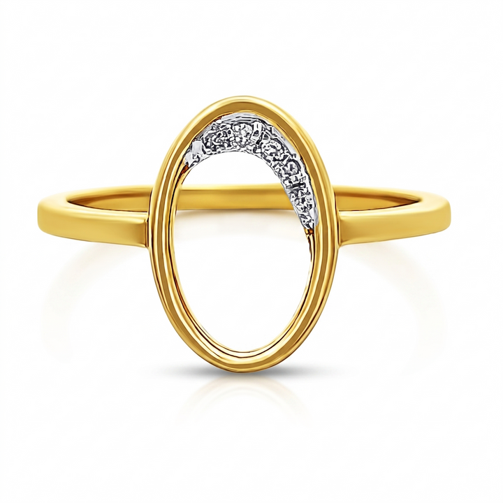 14K Gold Oval Diamond Ring