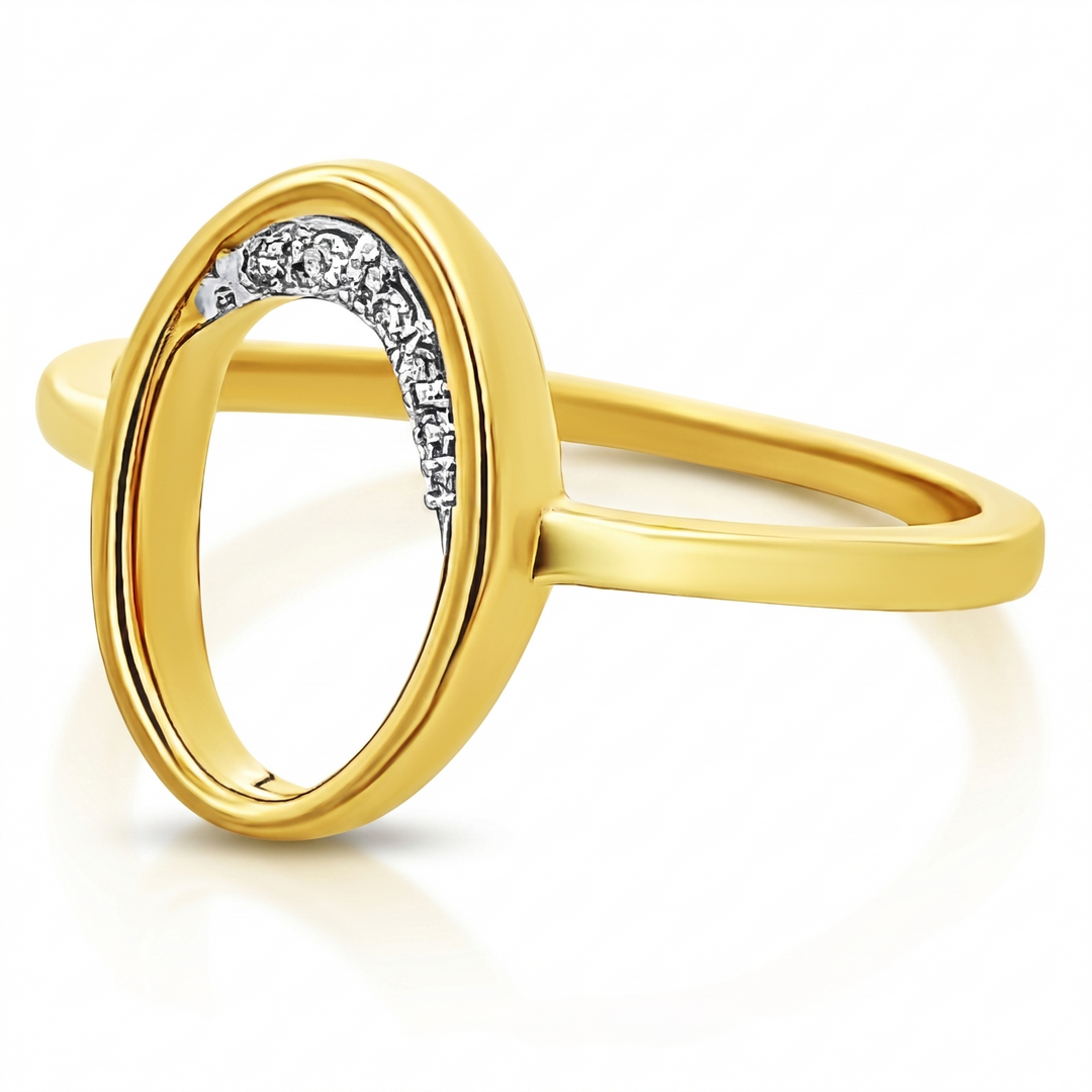14K Gold Oval Diamond Ring