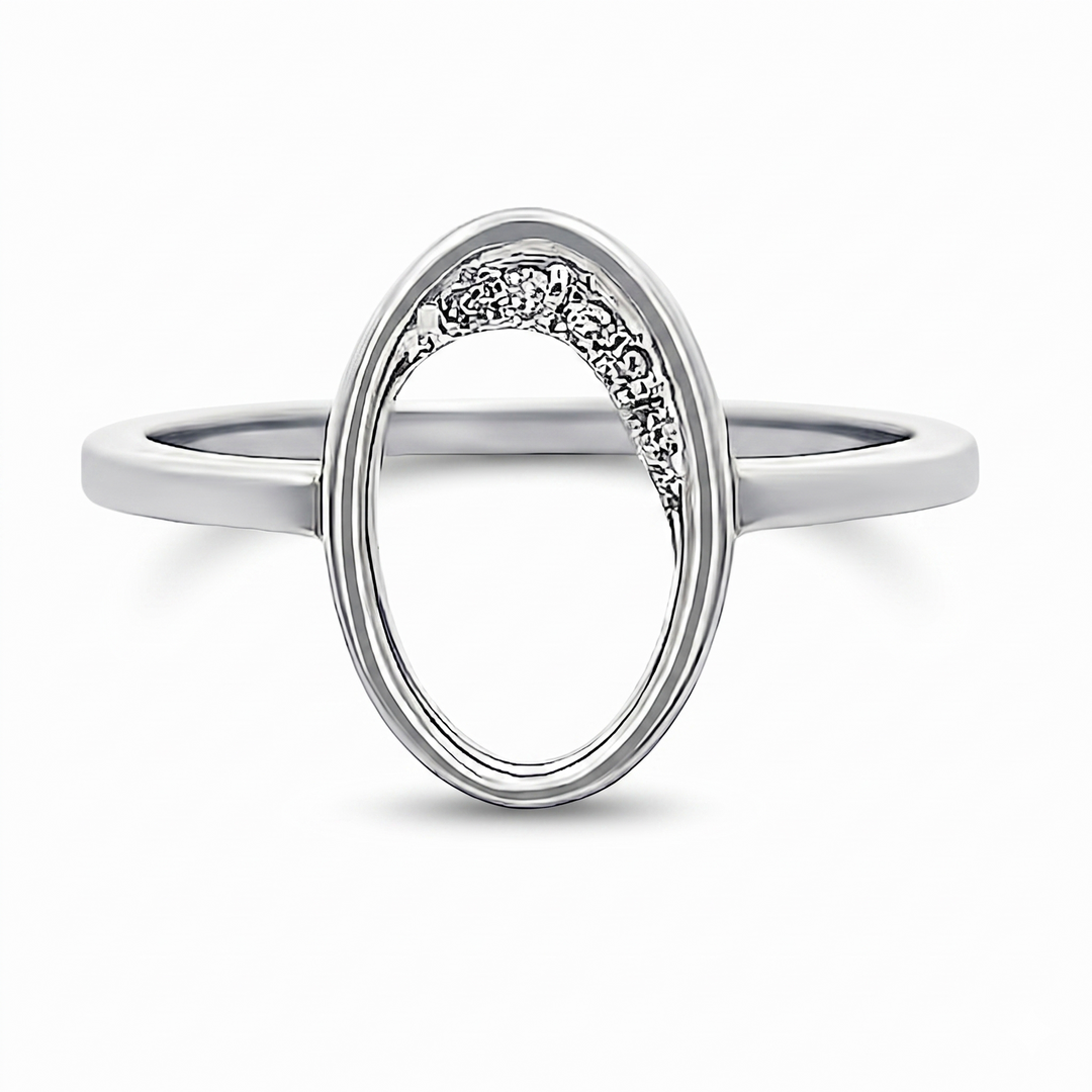 14K Gold Oval Diamond Ring