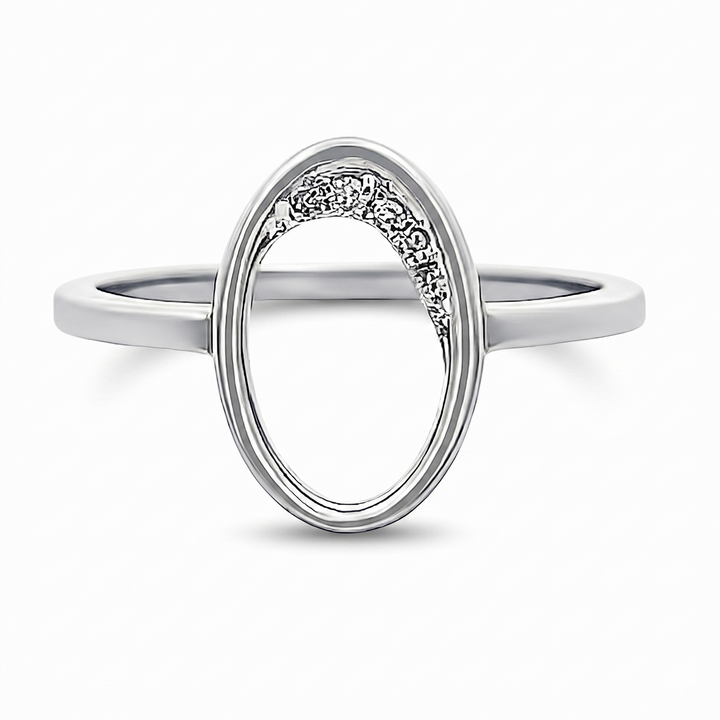 14K Gold Oval Diamond Ring