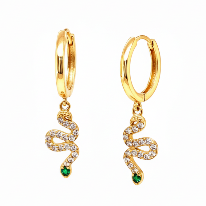 Sparkling Snake Drop Hoops