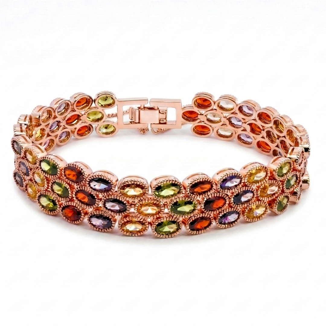 Crystal Colored Stone Bracelet