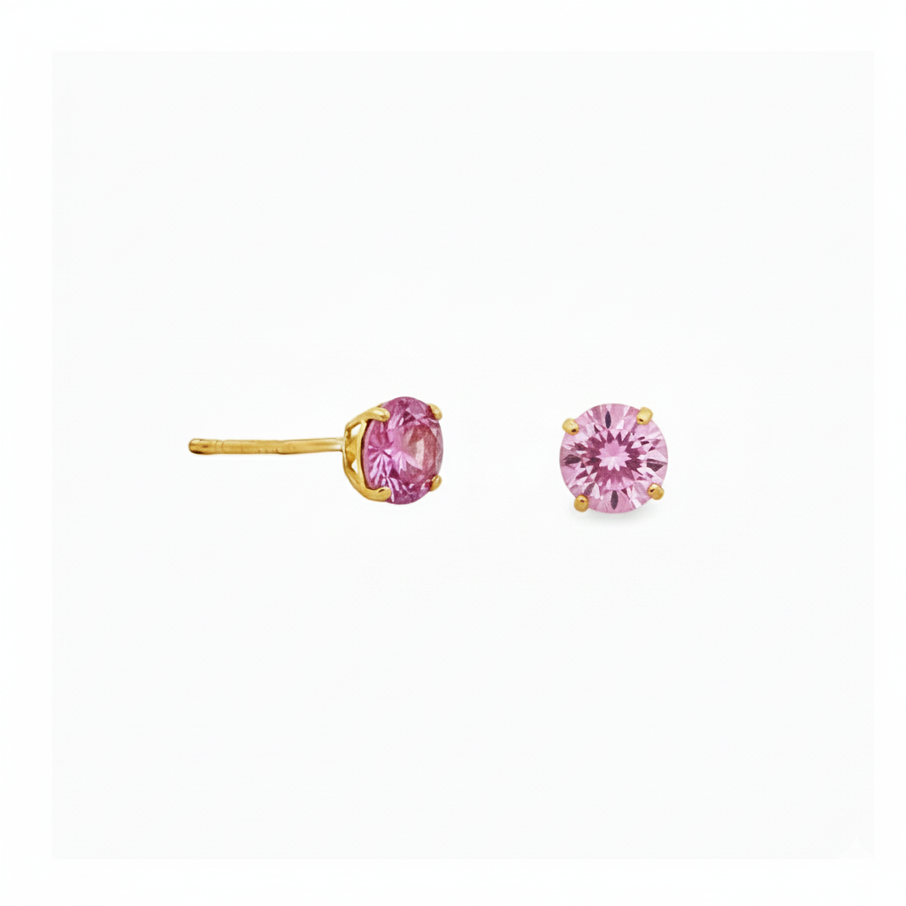 Mini CZ Studs in Pink & Purple