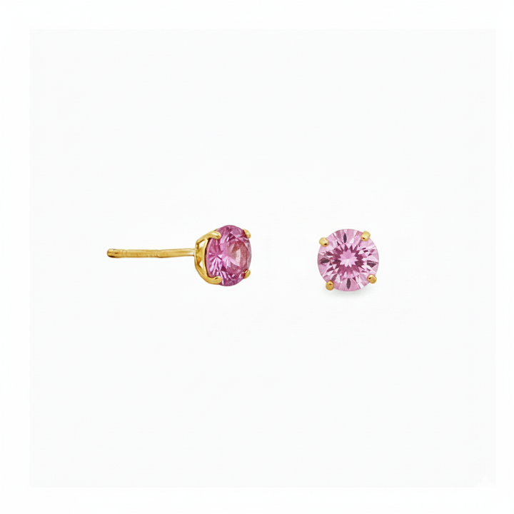 Mini CZ Studs in Pink & Purple