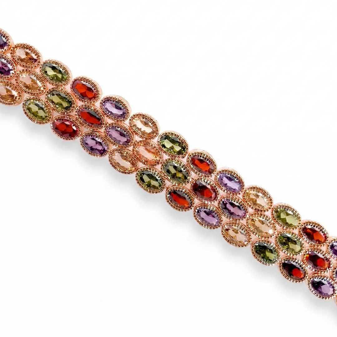 Crystal Colored Stone Bracelet